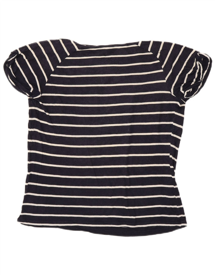 TOMMY HILFIGER Женская футболка Top UK 14 Medium Navy Blue в полоску
