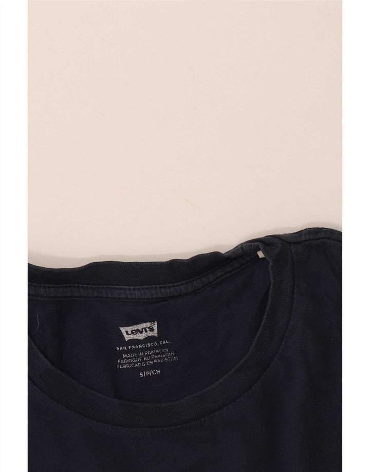 Мужская футболка с рисунком Levi's, маленькая, темно-синяя