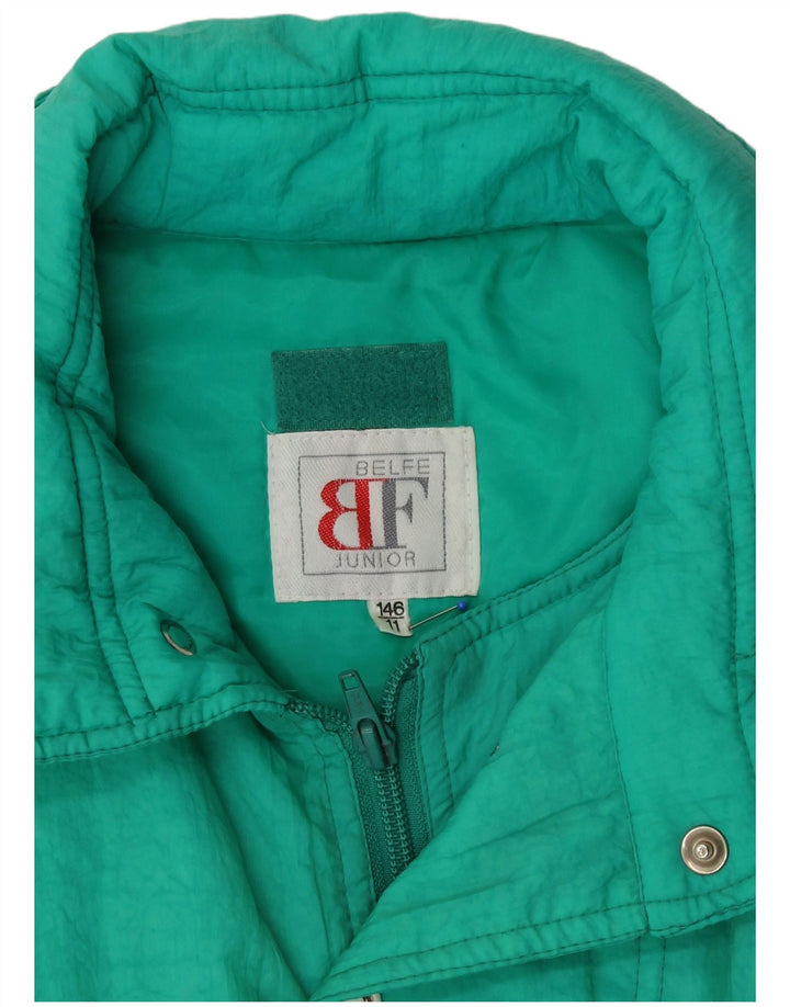 Лыжная куртка Belfe Oversized с рисунком для девочек 10-11 лет, зеленая из полиамида 80-х годов