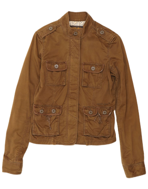 Женская куртка в стиле милитари Woolrich UK 12, хлопковый средний коричневый цвет