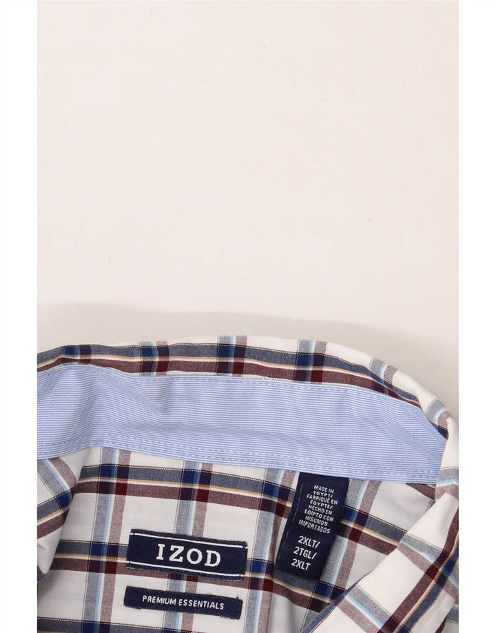 IZOD Mens Shirt 2XL White Check Cotton Vintage Izod and Second-Hand Izod from Messina Hembry 