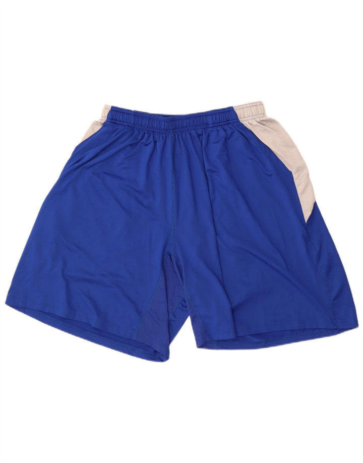 Мужские спортивные шорты Russell Athletic 2XL синие, полиэстер с цветными блоками