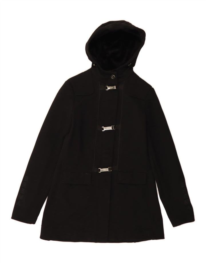 BREMA Womens Hooded Duffle Coat IT 44 Medium Black Nylon Vintage Brema and Second-Hand Brema from Messina Hembry 