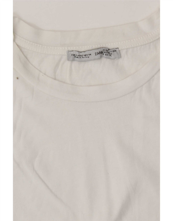 Женская футболка с рисунком Zara Top UK 10, маленькая белая