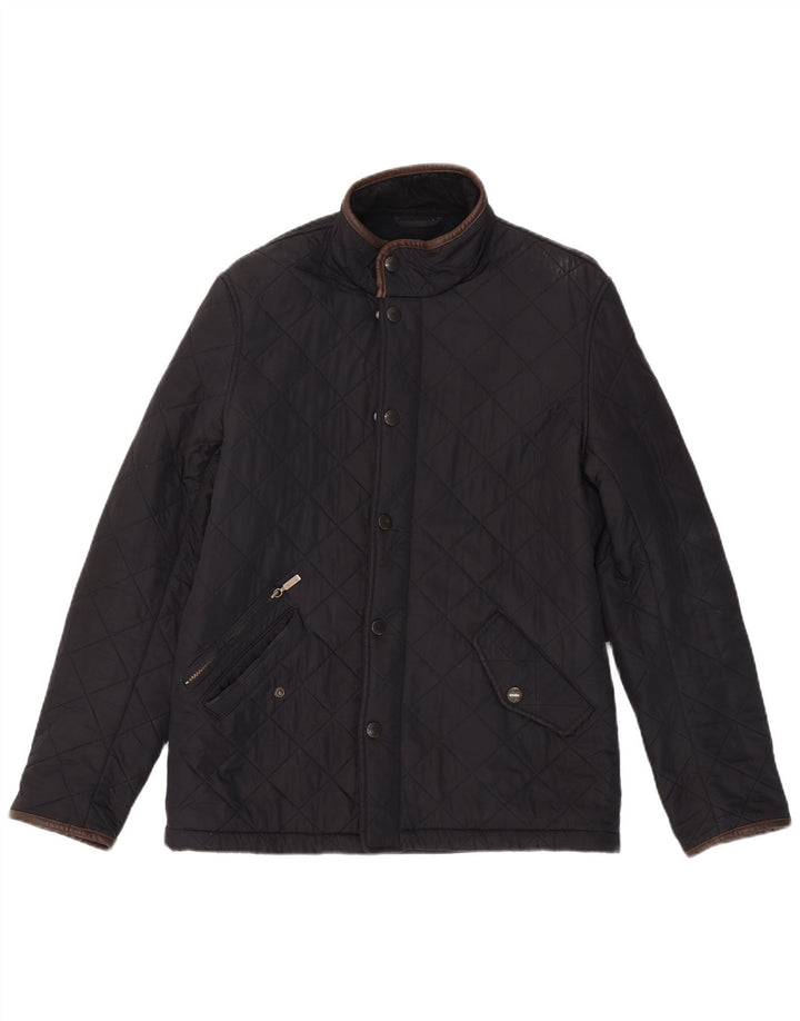 Мужская стеганая куртка Barbour UK 36, маленькая, темно-синяя