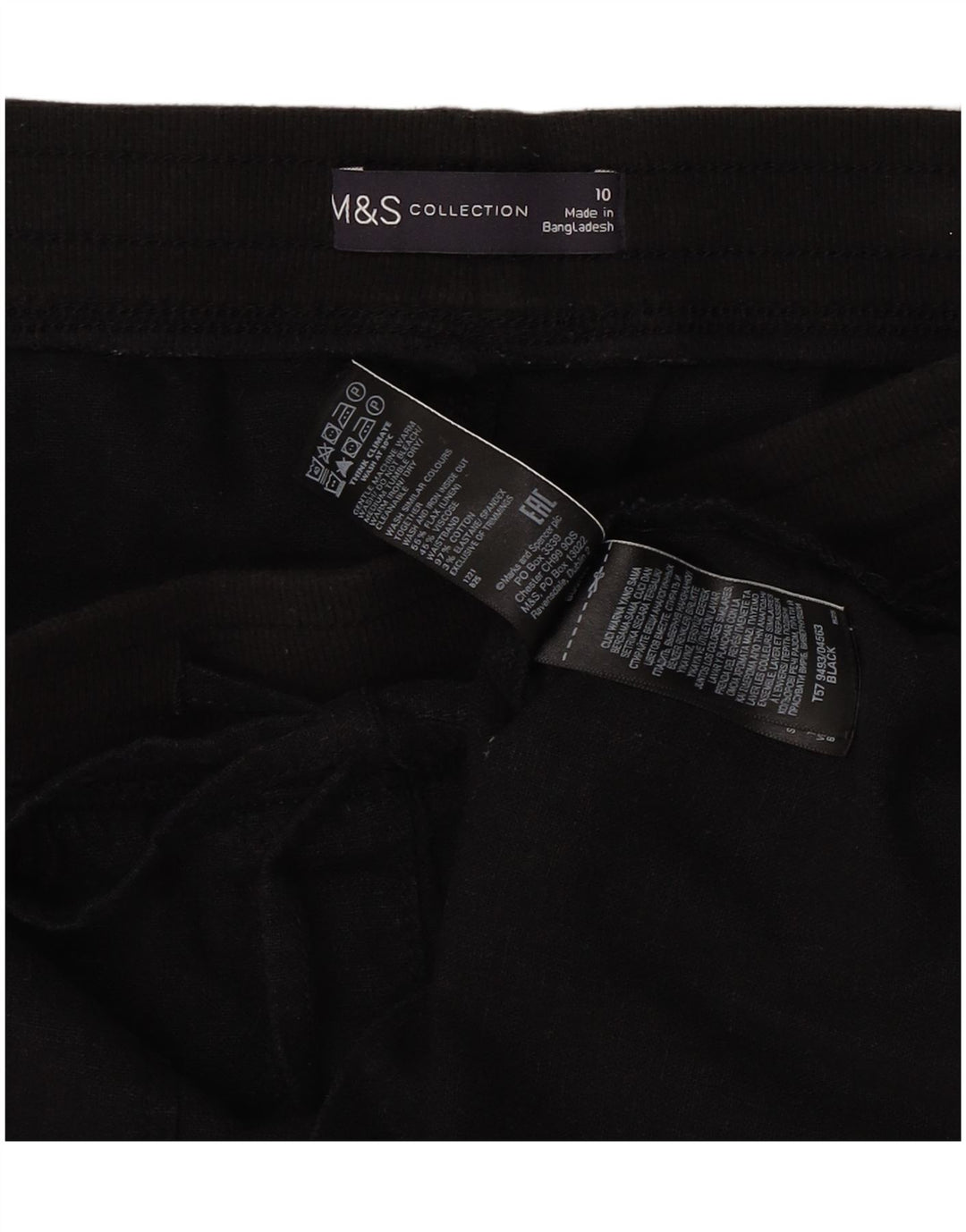 Женская юбка миди Marks & Spencer UK 10, маленькая W30, черная льняная