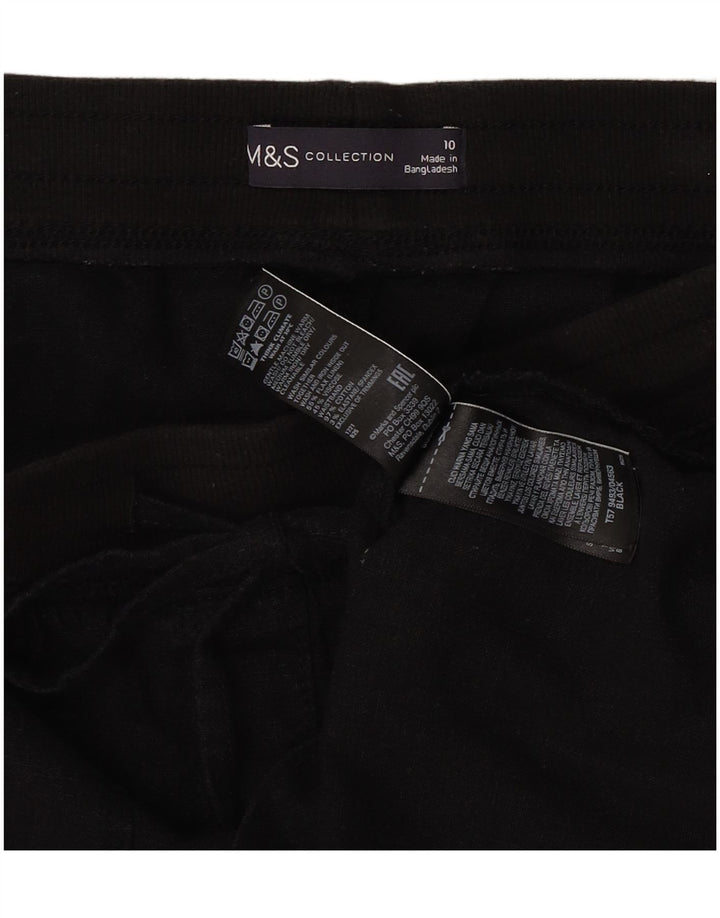 Женская юбка миди Marks & Spencer UK 10, маленькая W30, черная льняная
