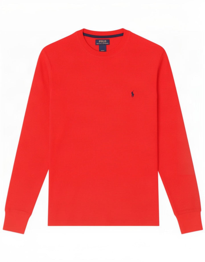 Мужской топ Polo Ralph Lauren стандартного размера с длинными рукавами, маленький красный хлопок