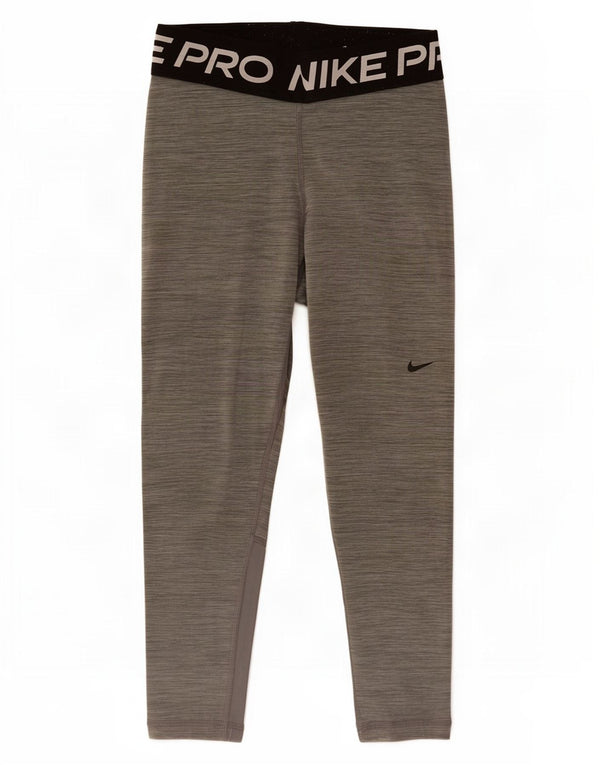 Женские леггинсы-капри с рисунком Nike Dri Fit UK 8, маленькие серые с цветными блоками