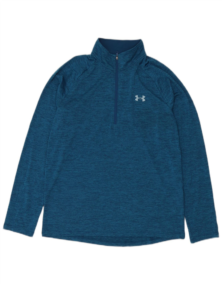 Мужской пуловер с воротником на молнии Under Armour, спортивный костюм, средний синий в крапинку