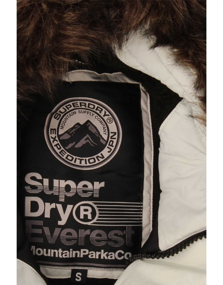 Мужская парка Superdry с капюшоном UK 36, маленький белый полиэстер