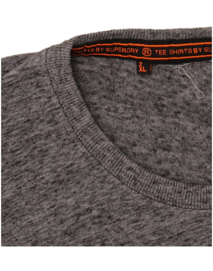 SUPERDRY Мужская футболка с рисунком 2XL серая в крапинку