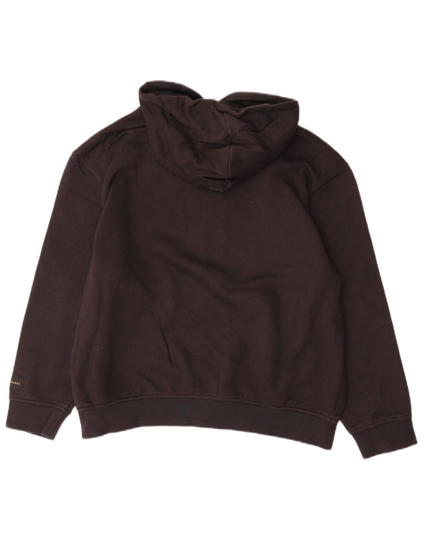 Adidas Womens Graphic Oversized Hoodie Jumper UK 6 XS Black Cotton