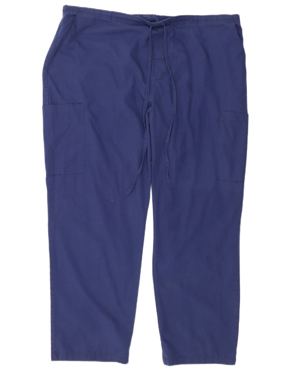 DICKIES Mens Straight Cargo Trousers 3XL W48 L30 Blue Polyester