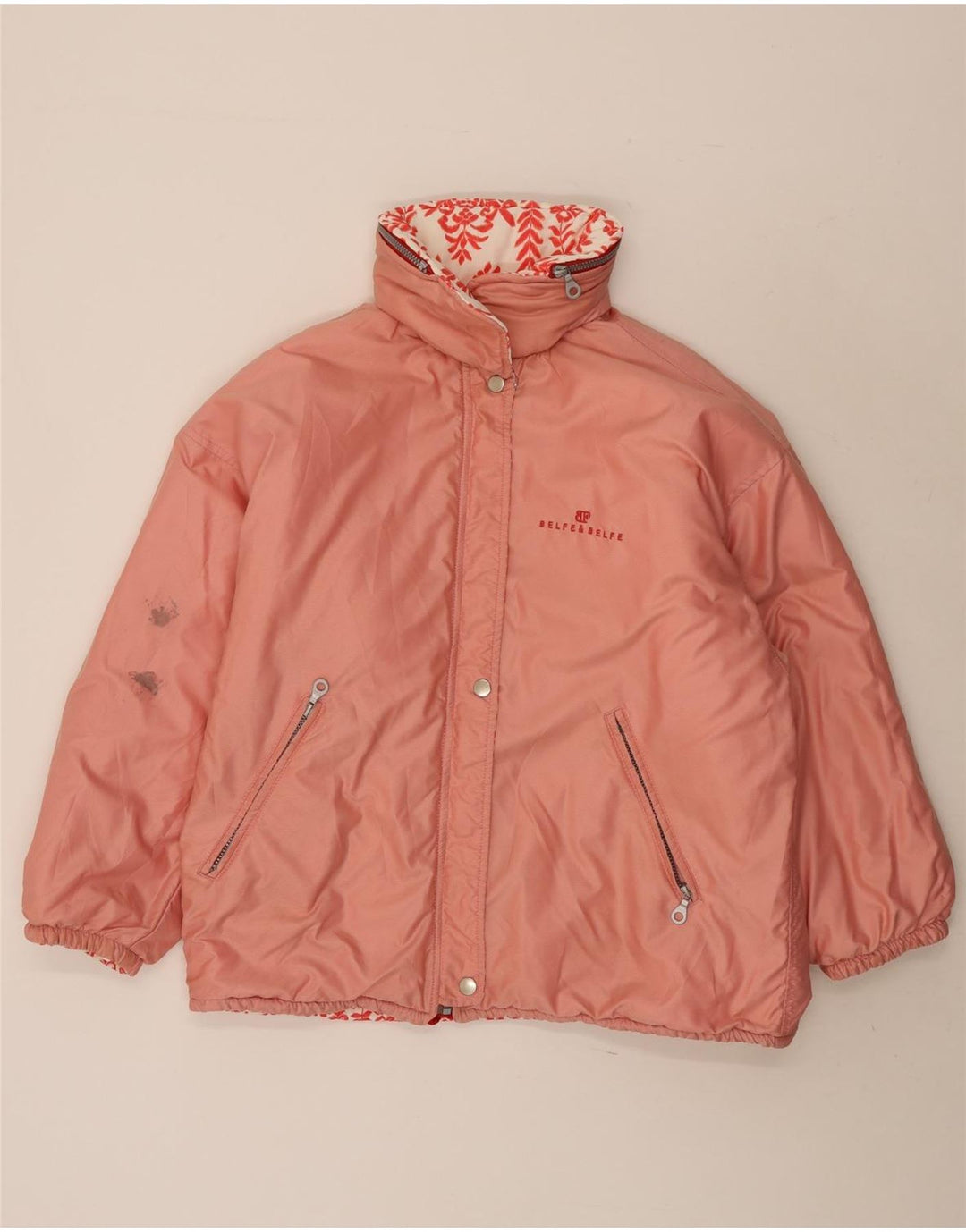 Belfe & Womens Oversized двусторонняя куртка с капюшоном IT 42 Medium Red Floral