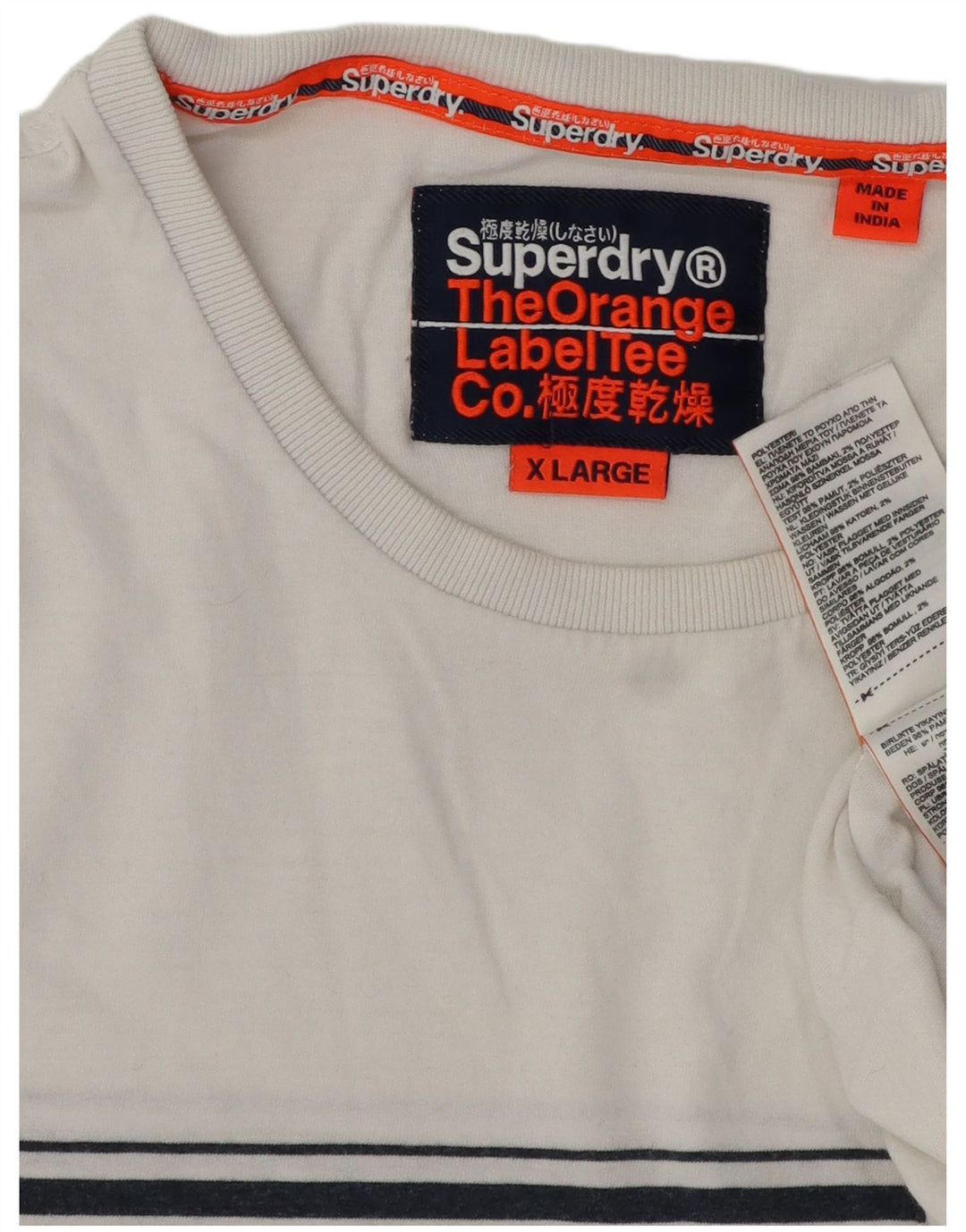 Мужская футболка Superdry Top XL из хлопка в белую полоску