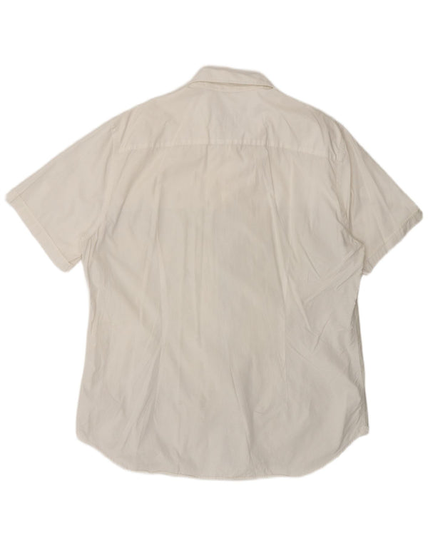 CERRUTI 1881 Мужская рубашка свободного кроя с коротким рукавом 3XL, белая