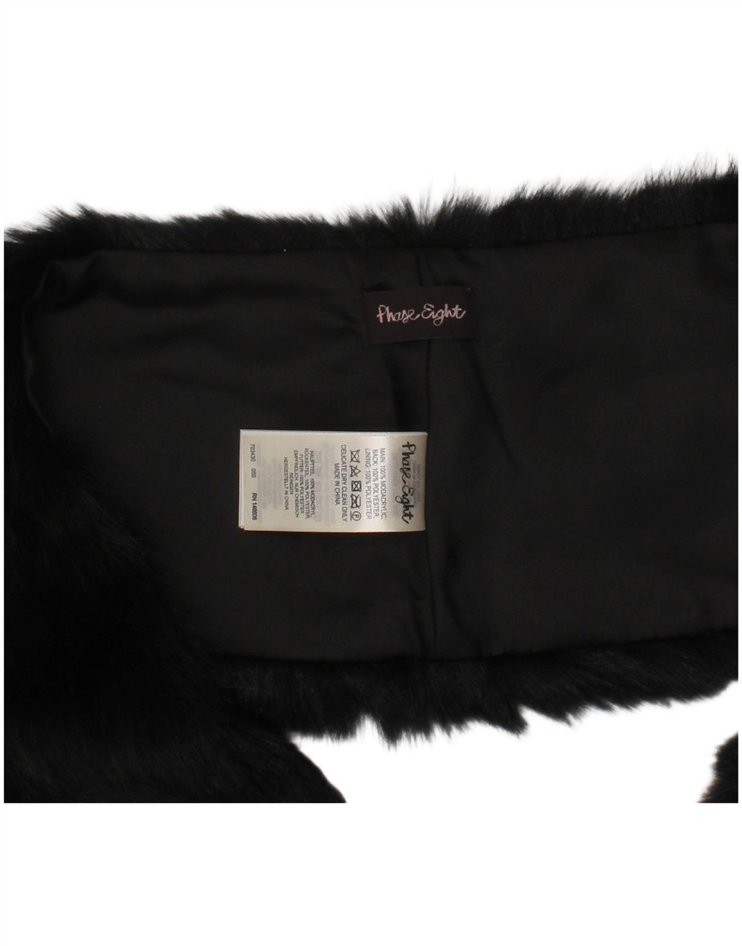 Женский шарф-палантин из искусственного меха Phase Eight, один размер, черный полиэстер, зима