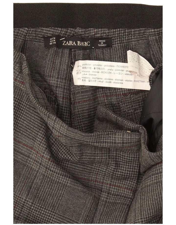 Женские узкие брюки чинос Zara Medium W32 L26, серые, полиэстер в клетку
