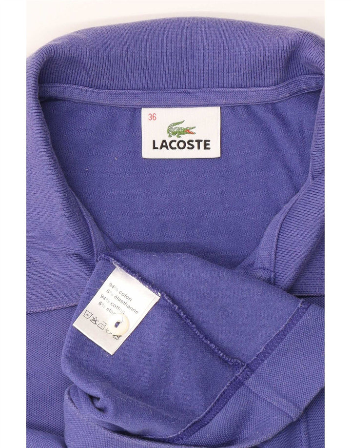 Женская рубашка-поло Lacoste, размер 36, маленькая, фиолетовая, хлопок