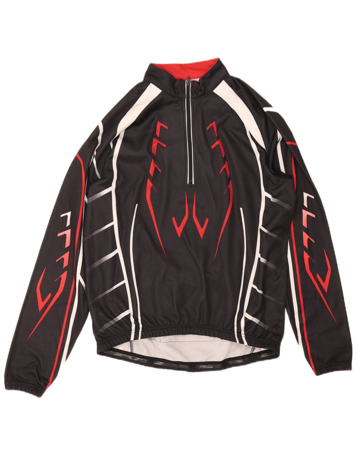 Мужской пуловер с воротником на молнии CRANE IT 52, большой черный с геометрическим узором