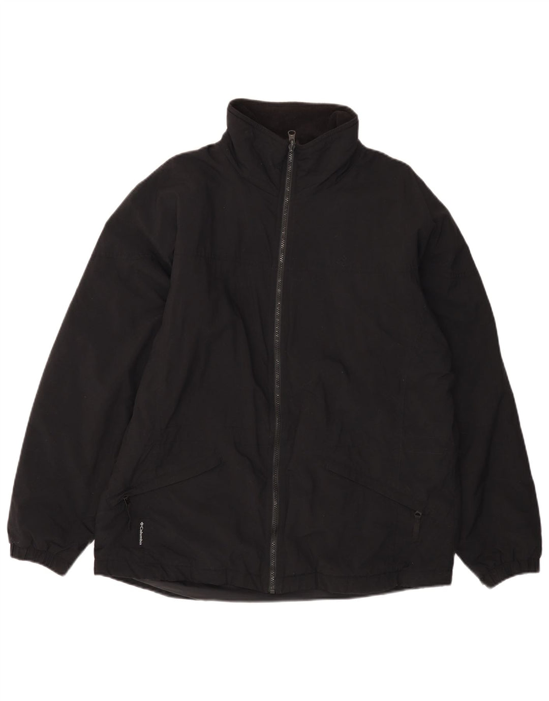 Женская ветровка свободного покроя COLUMBIA, Великобритания 16, большой черный нейлон