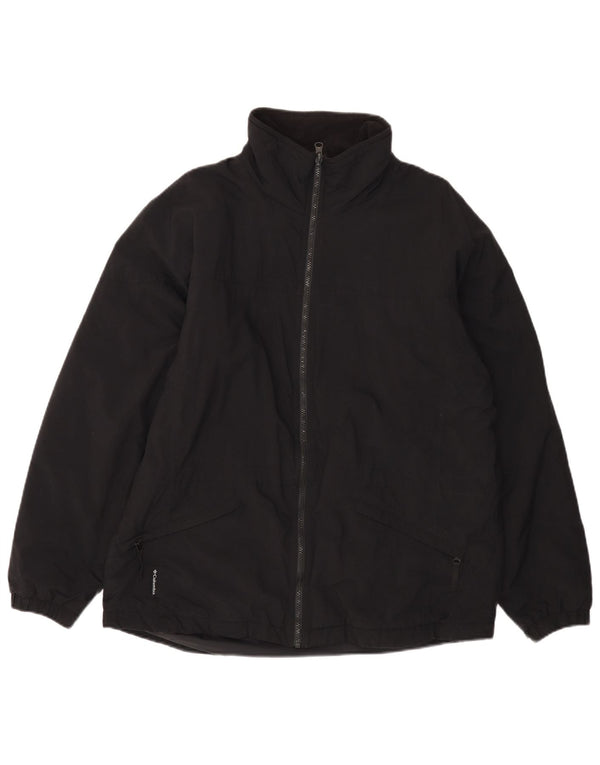 Женская ветровка свободного покроя COLUMBIA, Великобритания 16, большой черный нейлон