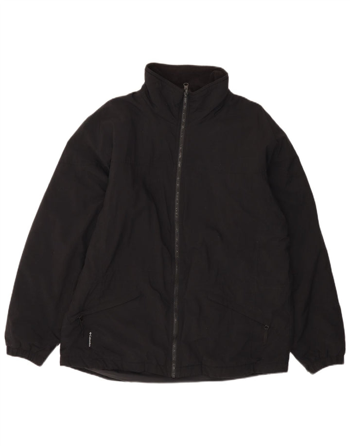 Женская ветровка свободного покроя COLUMBIA, Великобритания 16, большой черный нейлон