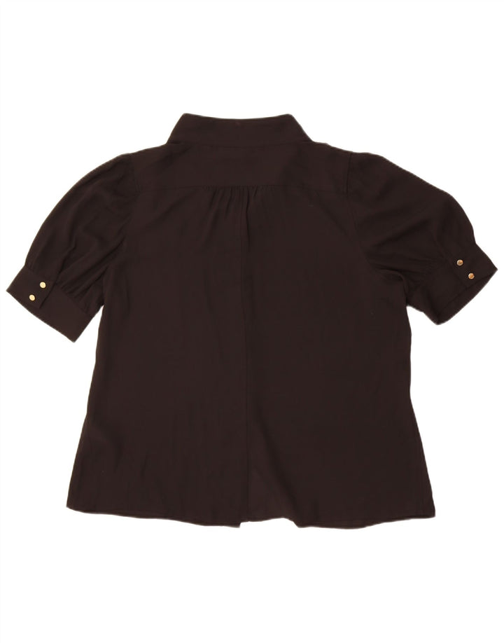Женская блузка-рубашка с коротким рукавом Dkny UK 18 XL, черный полиэстер