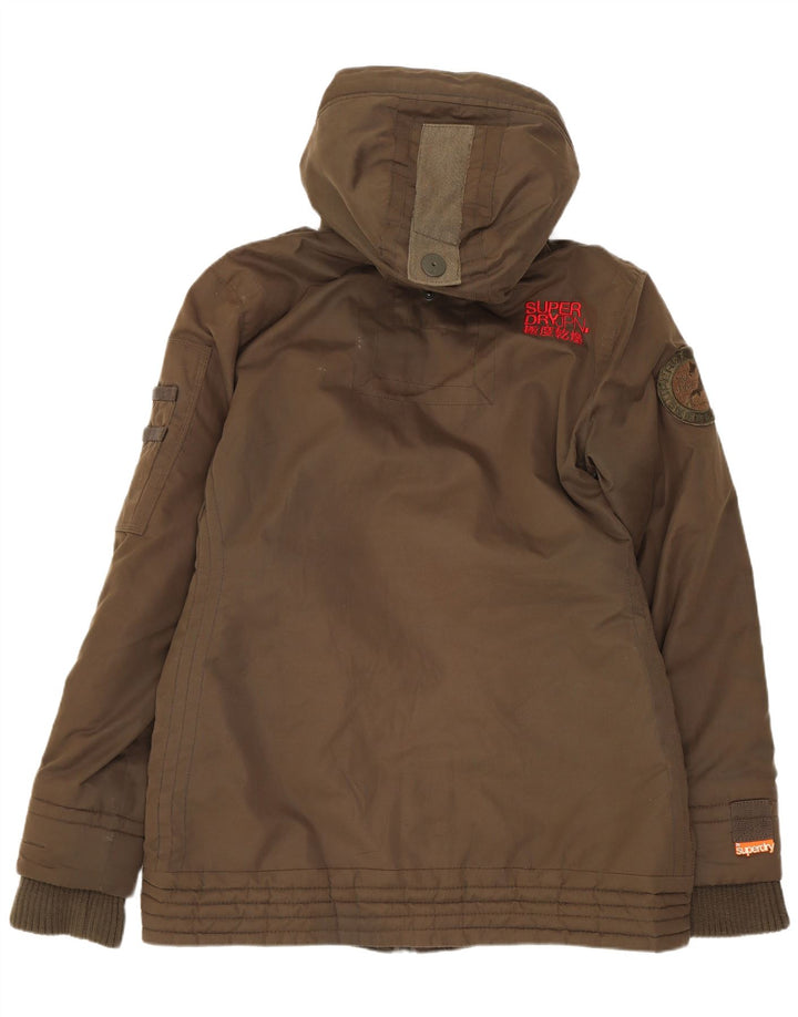 Женская ветровка с капюшоном Superdry UK 16, большой полиэстер цвета хаки