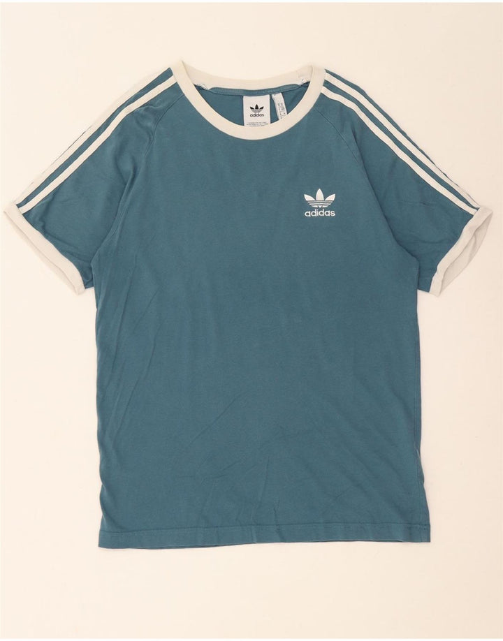 Мужская футболка ADIDAS из хлопка среднего синего цвета