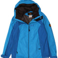 Мужская непромокаемая куртка с капюшоном Jack Wolfskin UK 34, маленькая синяя с цветными блоками