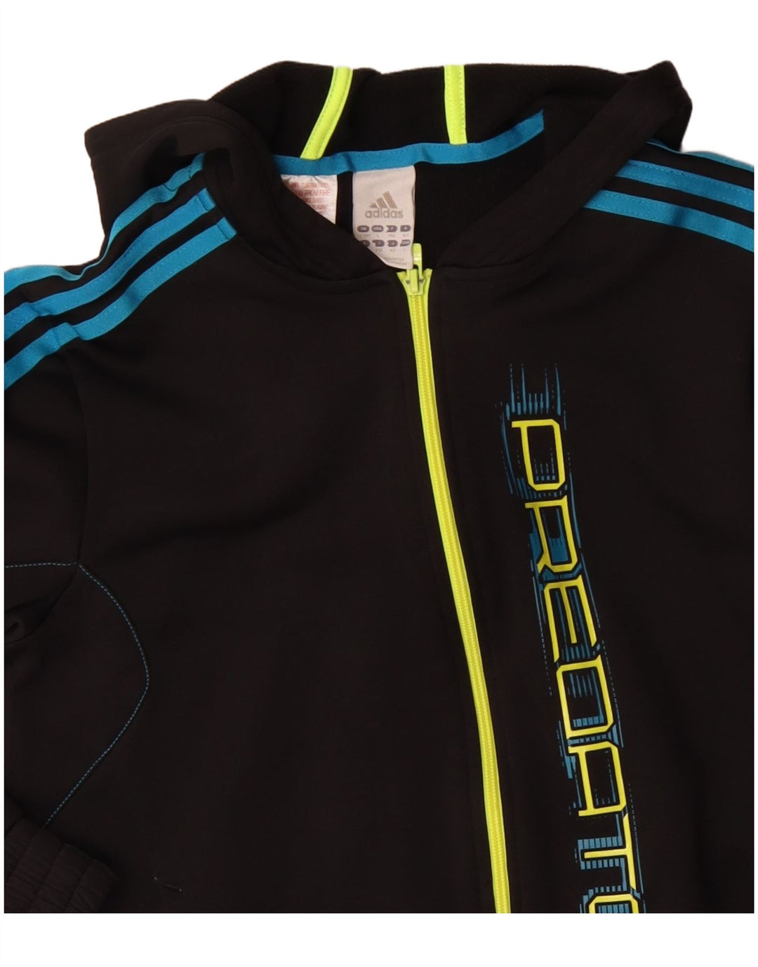 Adidas Свитер с капюшоном и молнией Predator для мальчиков 13–14 лет, черный полиэстер