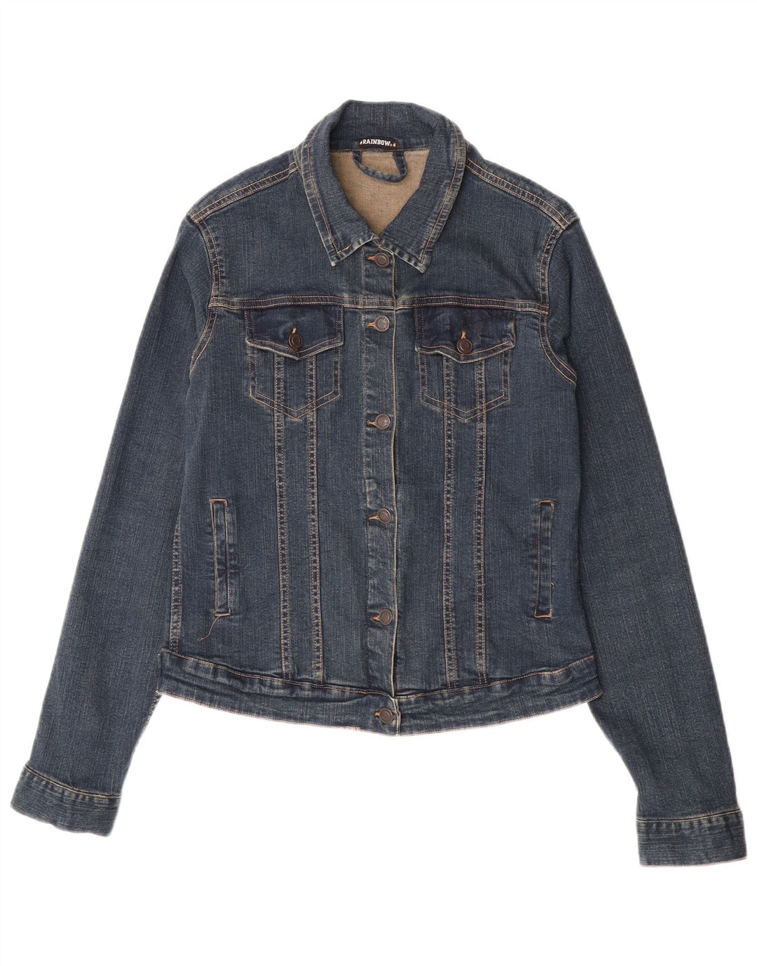 Джинсовая куртка Rainbow для девочек Seattle 13-14 лет, синий хлопок, размер 2XL