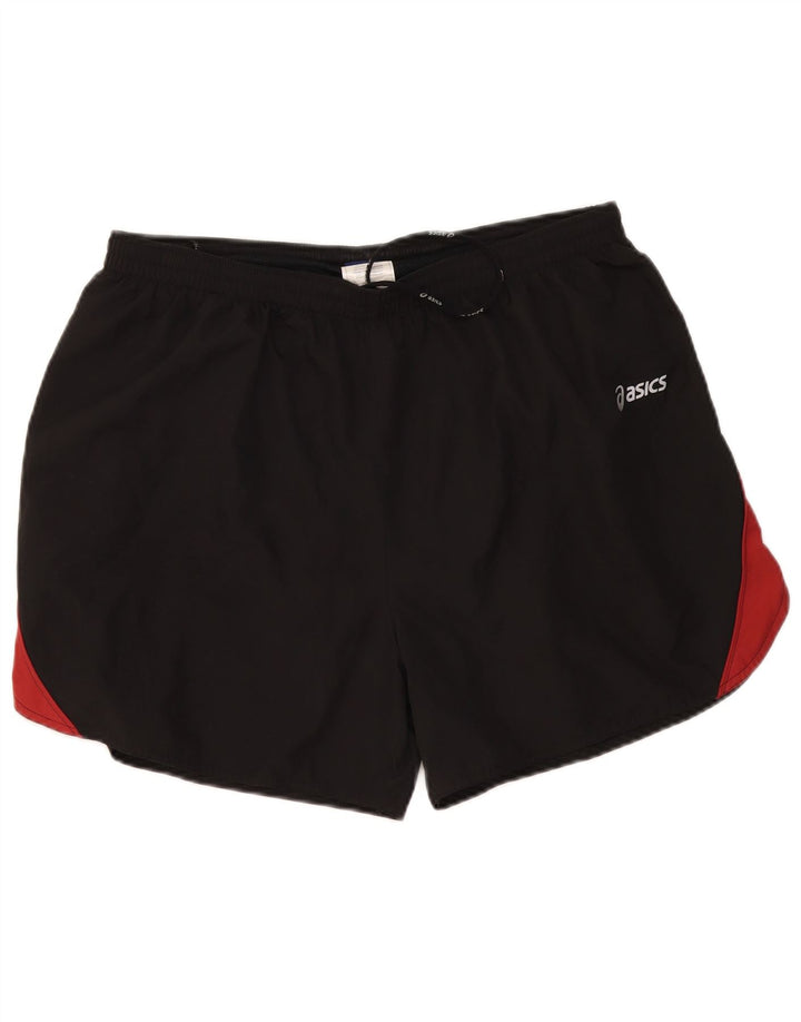 Мужские спортивные шорты Asics 2XL, черные, полиэстер с цветными блоками