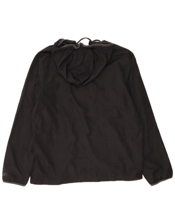 Мужская дождевик с капюшоном STARTER UK 40, большой серый полиэстер с цветными блоками