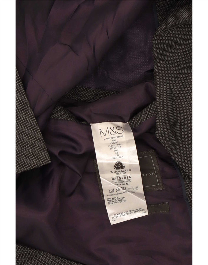 Мужской пиджак Marks & Spencer на 2 пуговицах, Великобритания, 46 XL, серый, шерстяной