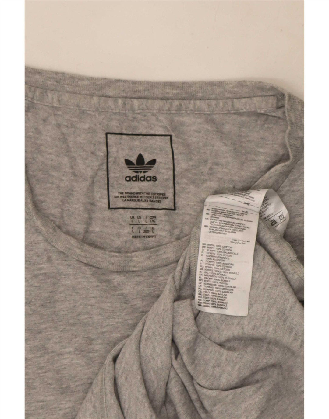 Мужская футболка Adidas Top большого размера из хлопка с крапинками серого цвета