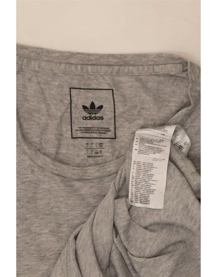 Мужская футболка Adidas Top большого размера из хлопка с крапинками серого цвета