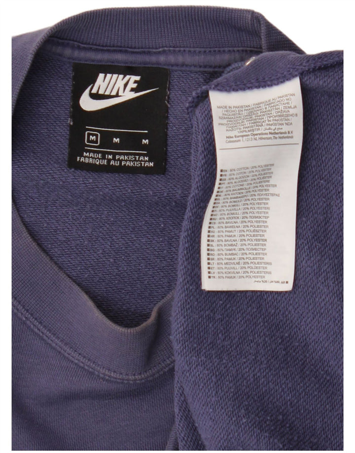 Женский укороченный свитшот большого размера Nike UK 14, хлопковый средний фиолетовый