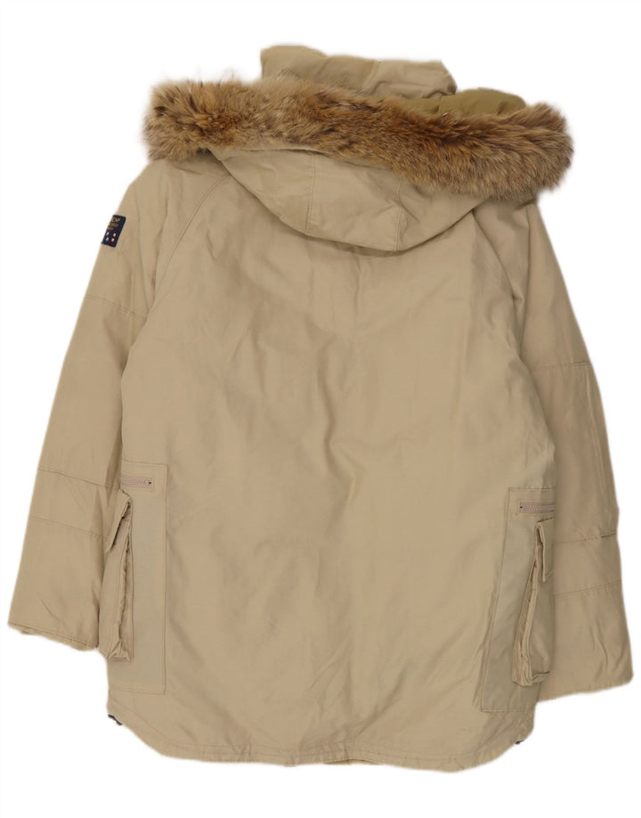 Мужское стеганое пальто с капюшоном Woolrich UK 36, маленькое бежевое