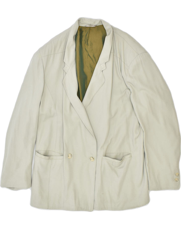 VINTAGE Womens Double Breasted Blazer Jacket IT 52 XL Khaki Viscose | Vintage | Thrift | Second-Hand | Used Clothing | Messina Hembry 