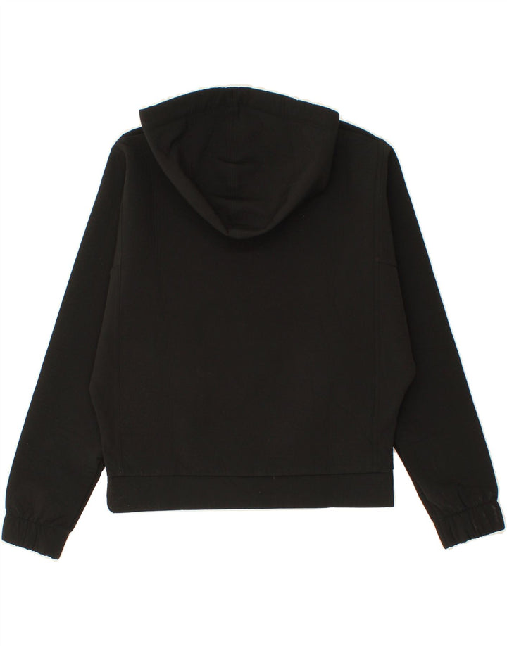 REEBOK Womens Oversized Hoodie Jumper UK 4/6 XS Black Polyester Vintage Reebok and Second-Hand Reebok from Messina Hembry 