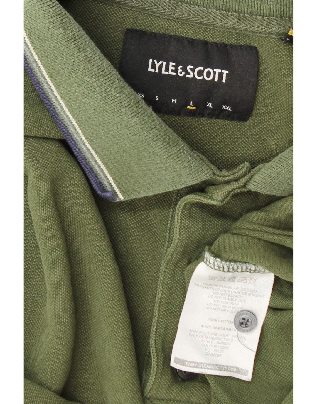 Мужская рубашка-поло Lyle & Scott, большой размер, цвет хаки, хлопок