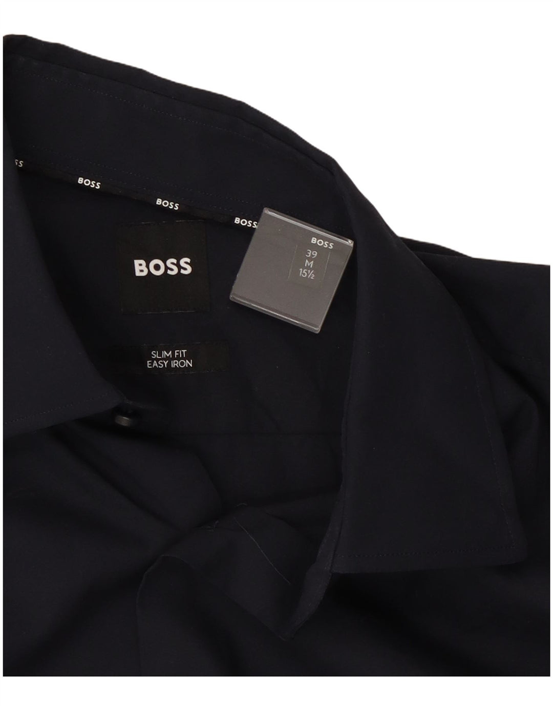 Мужская рубашка приталенного кроя Hugo Boss, размер 39 15 1/2, средний темно-синий
