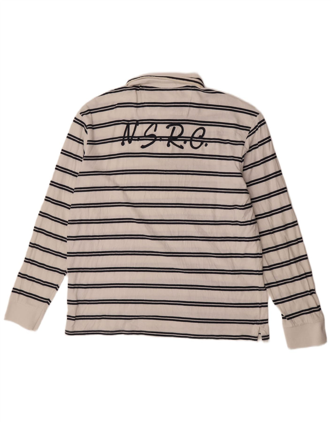 Мужская рубашка-поло для регби с длинным рукавом North Sails, 2XL, белая в полоску