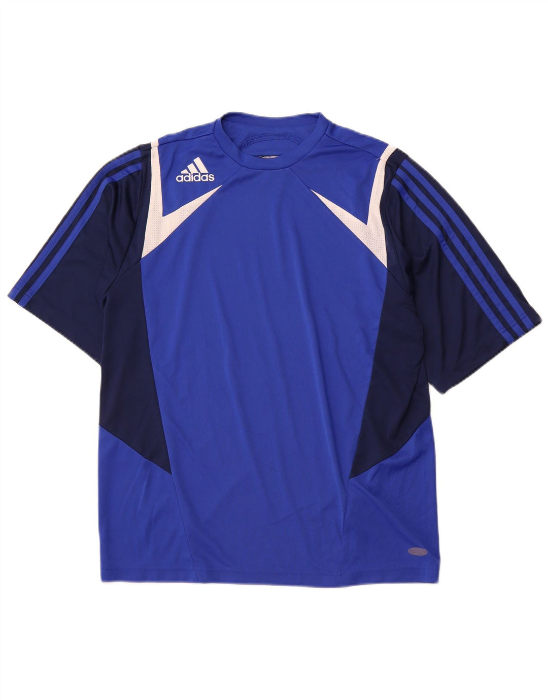 Мужская футболка ADIDAS Top Medium Blue с цветными блоками, полиэстер, спортивная