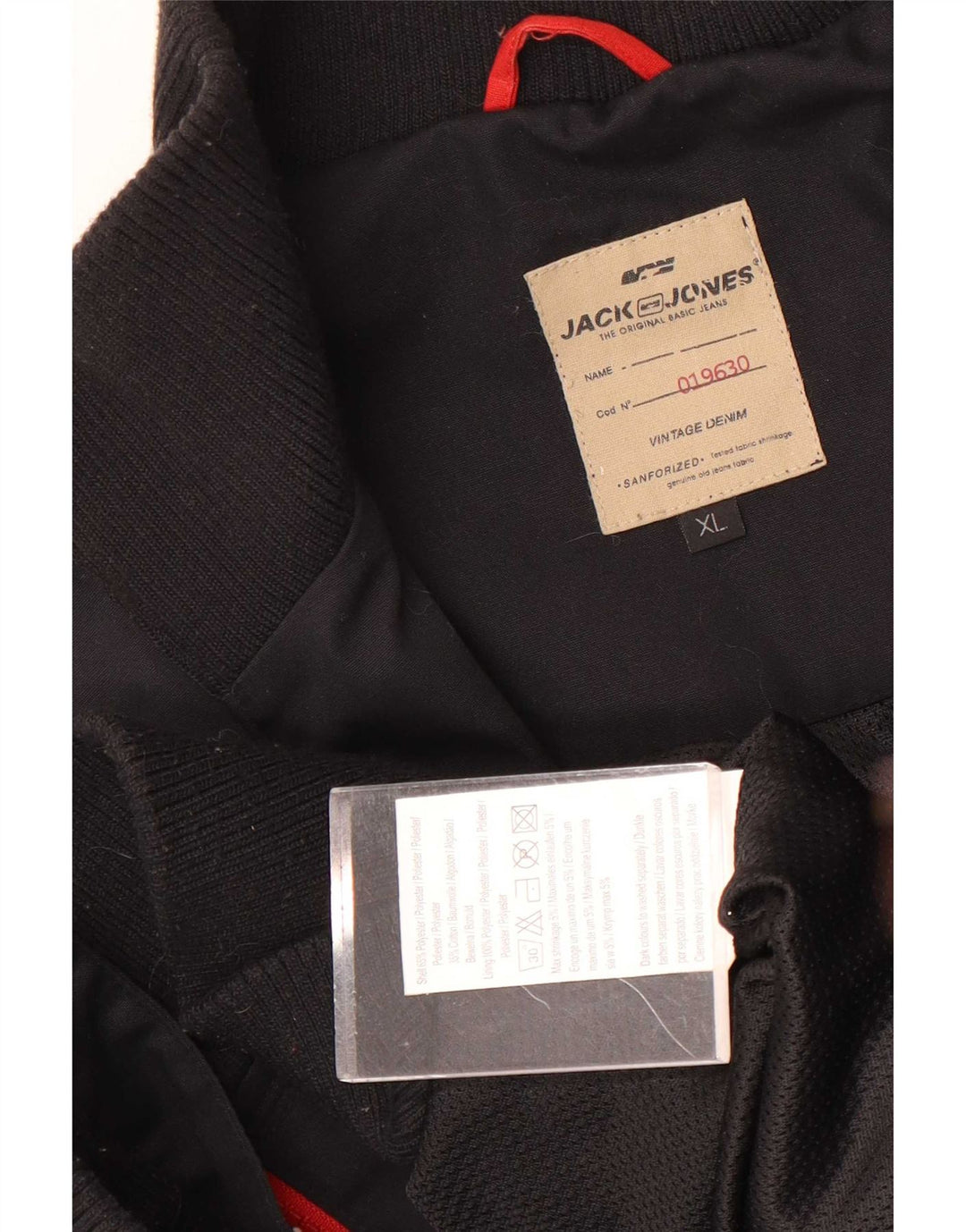 Мужская куртка-бомбер с рисунком Jack & Jones UK 42 XL, черный полиэстер
