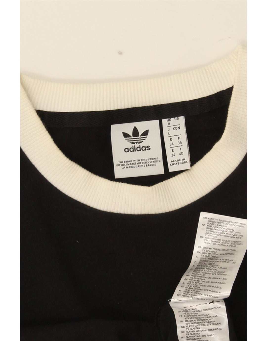Женский топ Adidas с длинным рукавом UK 8, маленький черный хлопок