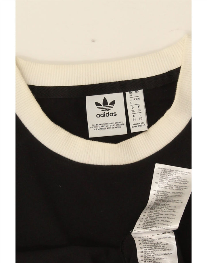 Женский топ Adidas с длинным рукавом UK 8, маленький черный хлопок